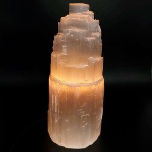 Selenite Tower Lamp Tier Rough 20cm 8"